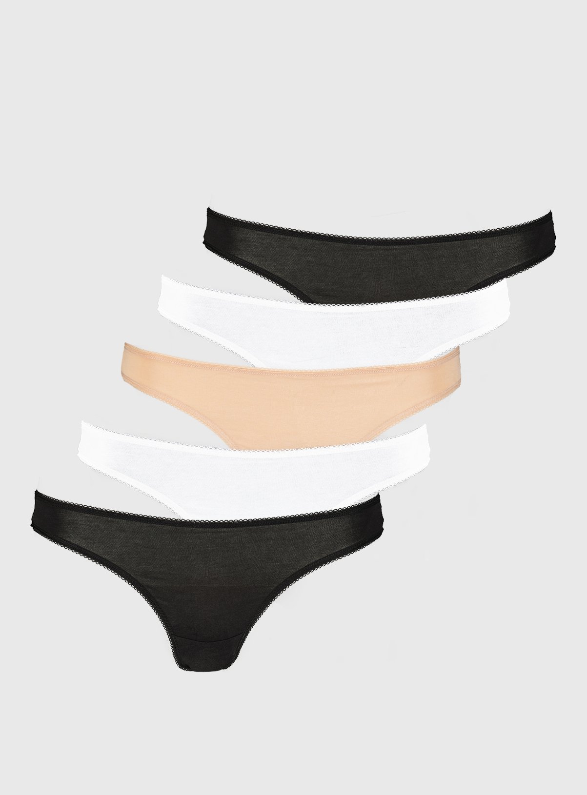 Nude, Black & White Thongs 5 Pack Review