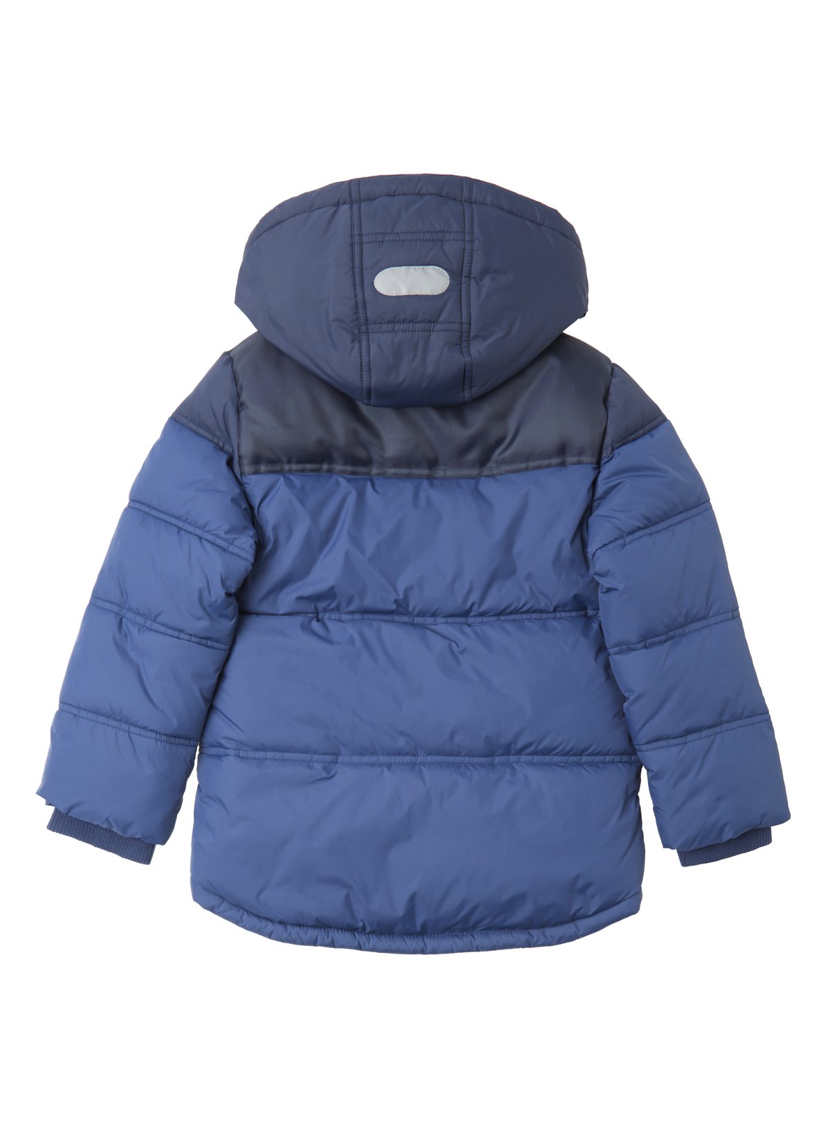 blue padded jacket