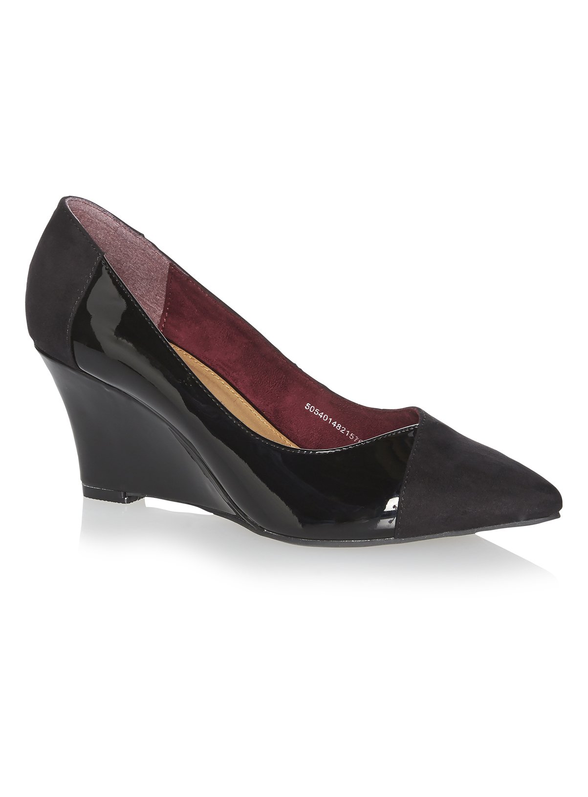 black patent wedge court shoes