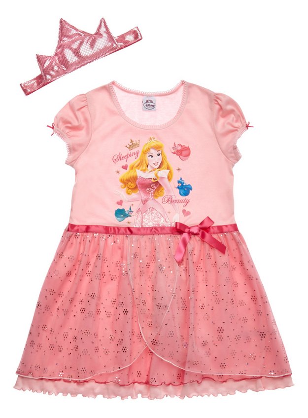 Disney Princess Girl Pink Nighty Dress Sleepwear Size 4-8 age 1-4 