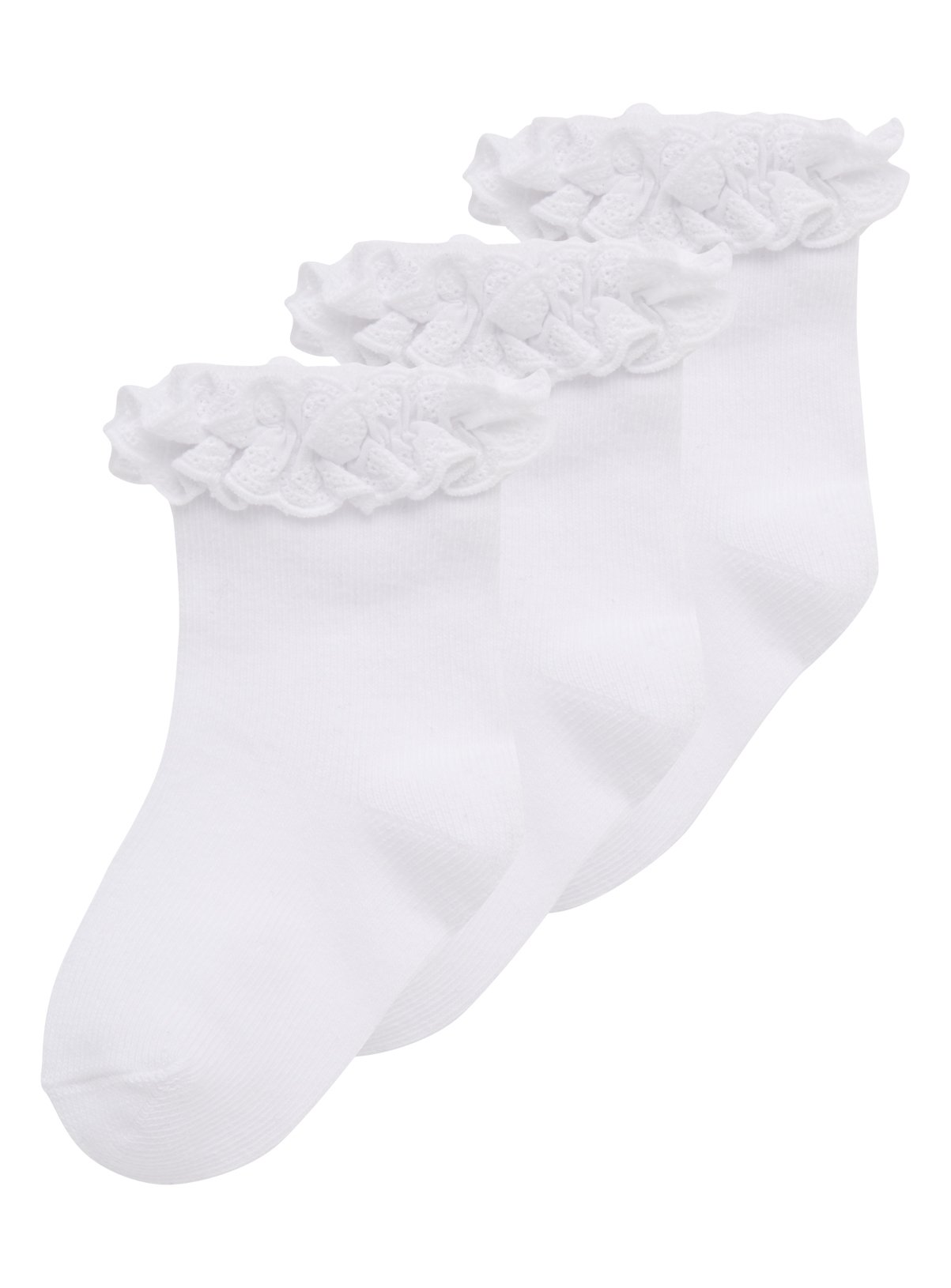 newborn white frilly socks