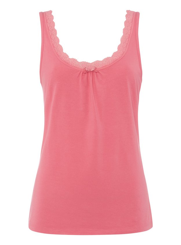 Ladies 3vans Pink Strappy Secret Support Adjustable Strap Cami Vest Top 18-32 