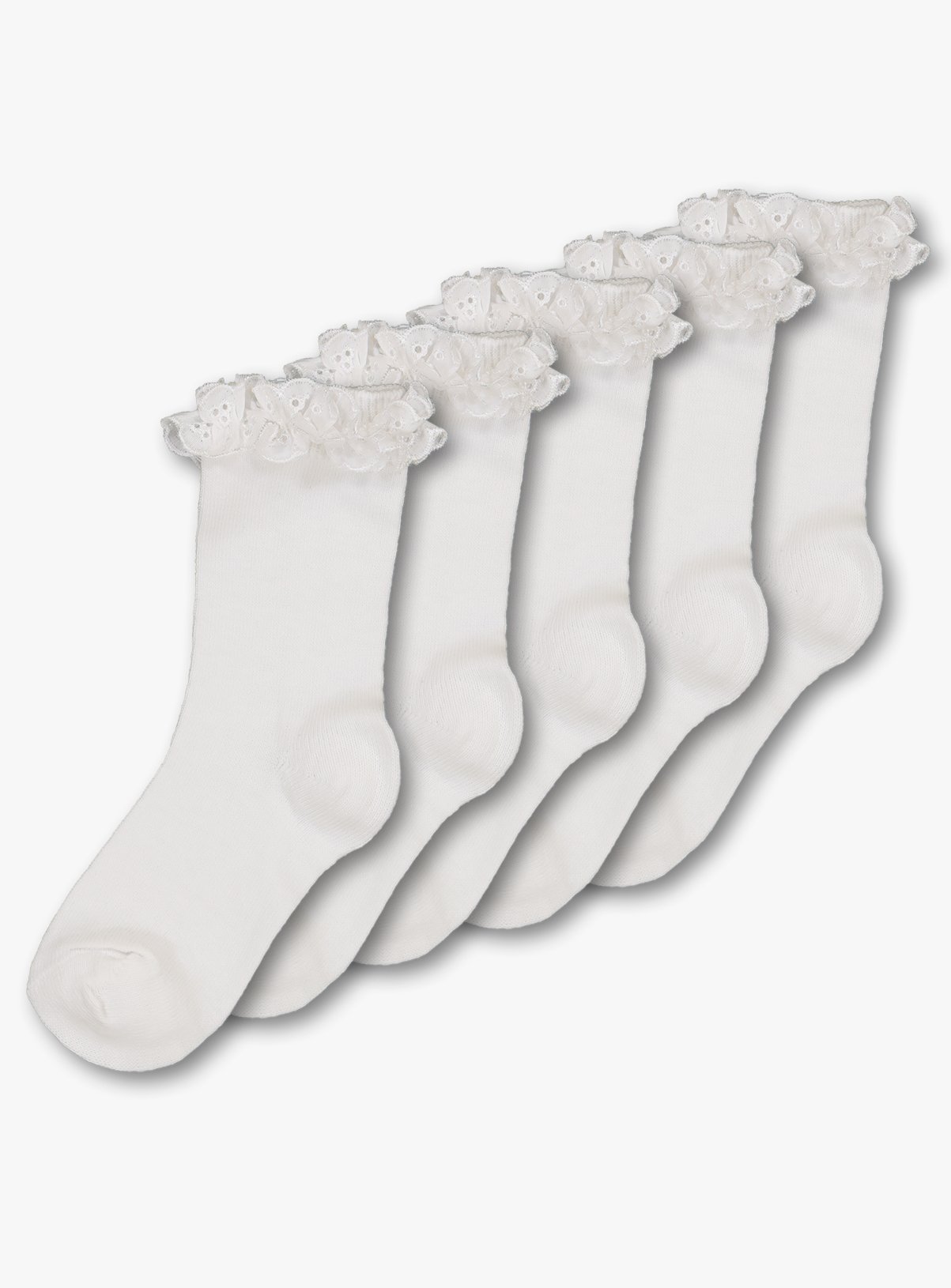 White Broderie Ankle Socks 5 Pack Review