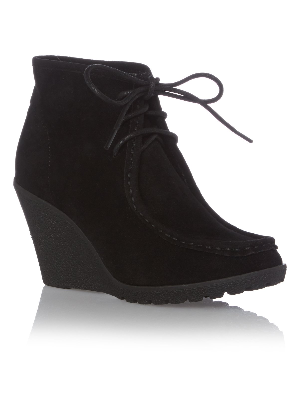 black wedges with laces