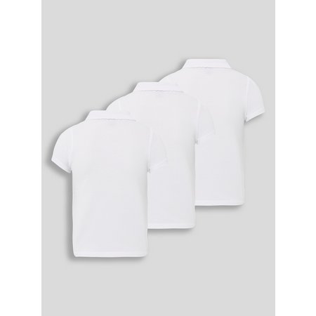 White Embroidered Pocket Polo Shirts 3 Pack - 3 years