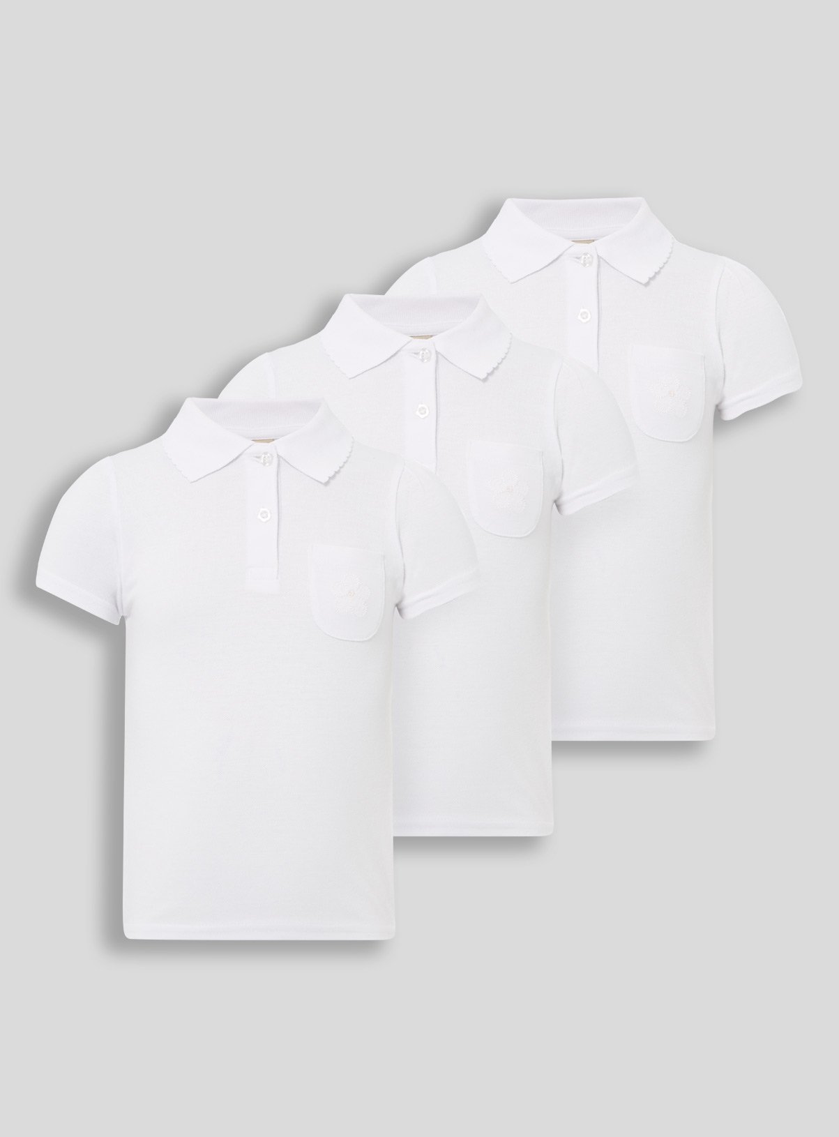 White Embroidered Pocket Polo Shirts 3 Pack Review