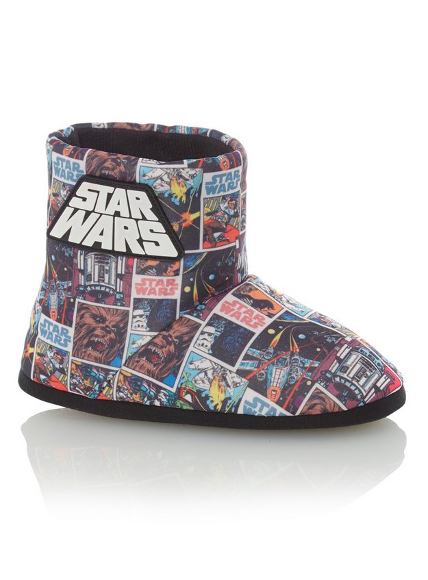 Ægte blæse hul udstilling Kids Boys Black Star Wars Slipper Boots | Tu clothing