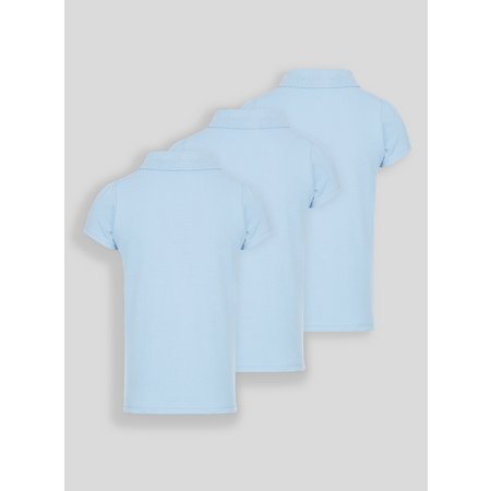Blue Embroidered Pocket Polo Shirts 3 Pack - 5 years