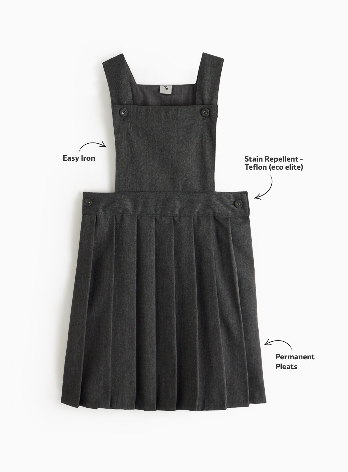Grey Tabard Pinafore 8 years - Image 2 thumbnail