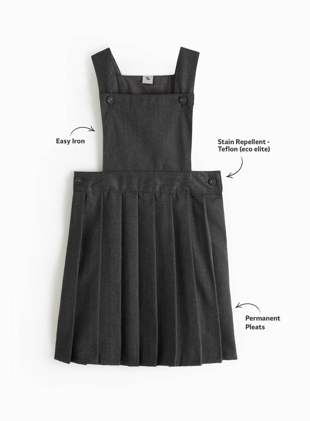 Grey Tabard Pinafore 8 years - Image 2
