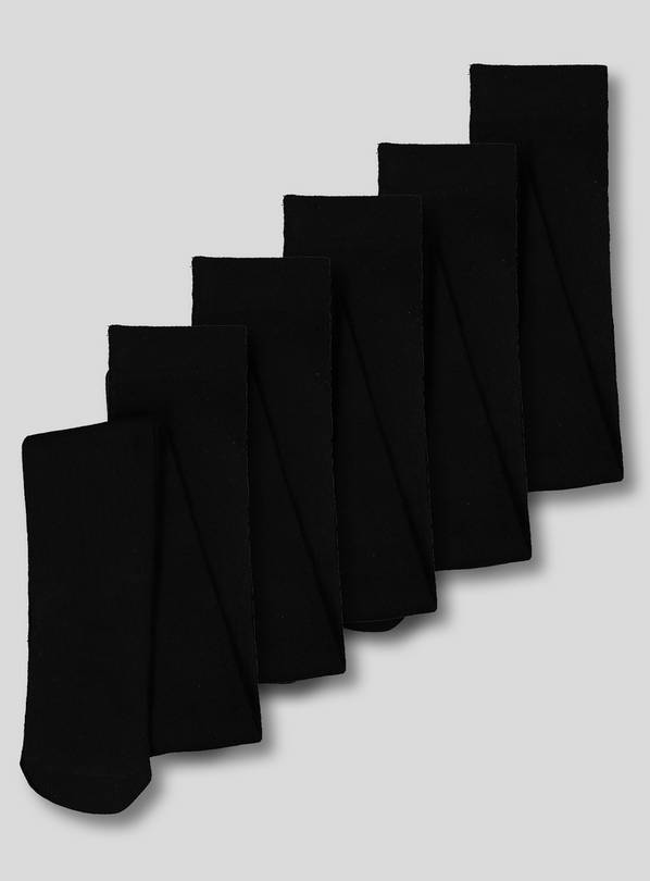 Black Supersoft Tights 5 Pack - 5-6 years
