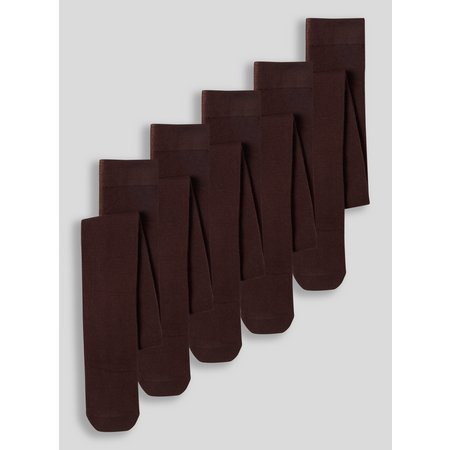 Brown Supersoft Tights 5 Pack - 7-8 years