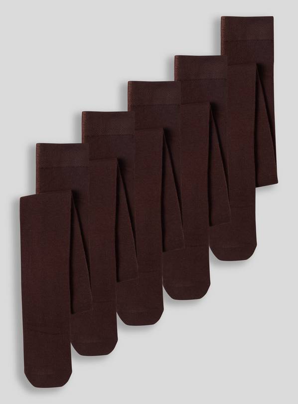 Brown Supersoft Tights 5 Pack 5-6 years