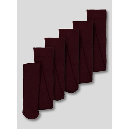 Burgundy Supersoft Tights 5 pack - 9-10 years