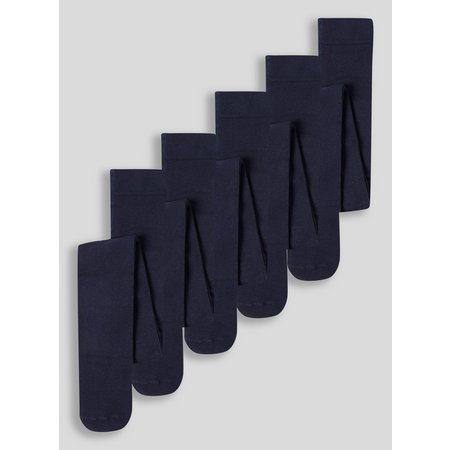 Navy Supersoft Tights 5 Pack - 8-9 years