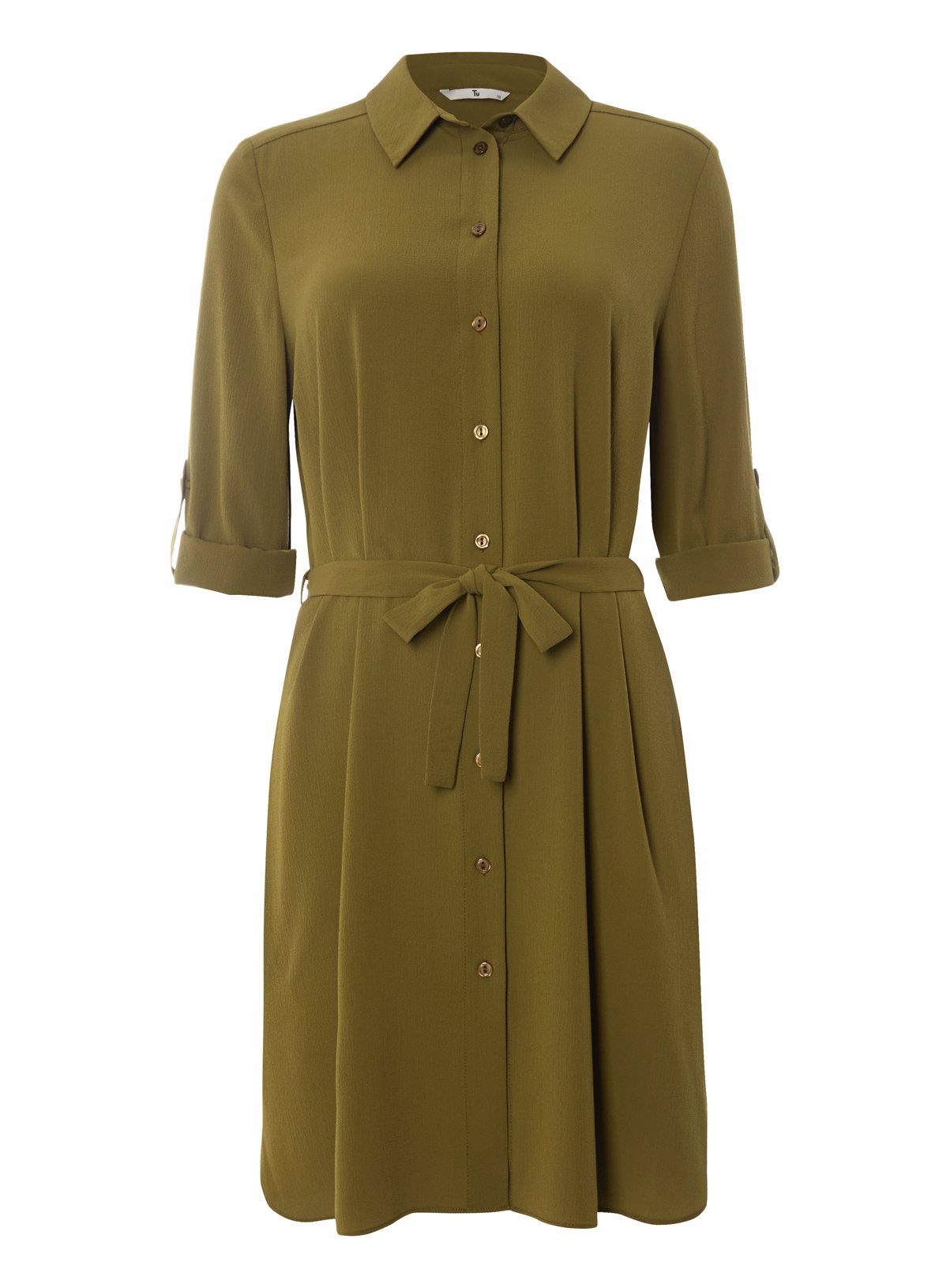 khaki utility shirt dress