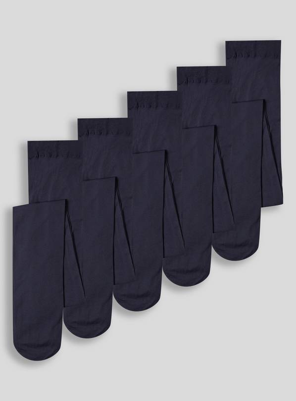 Navy Opaque Tights 5 Pack 6-7 years