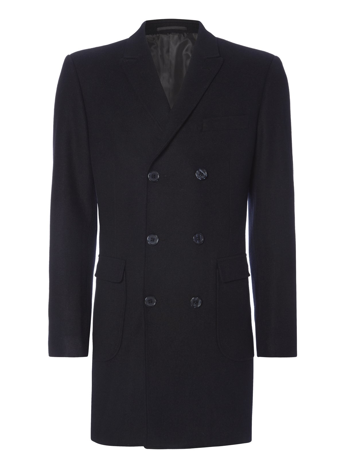 black single breasted overcoat