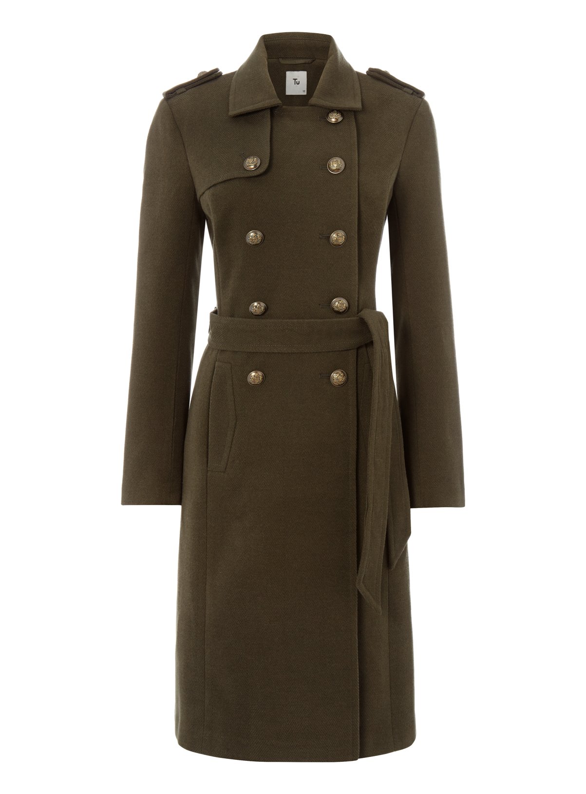 military style long coat ladies