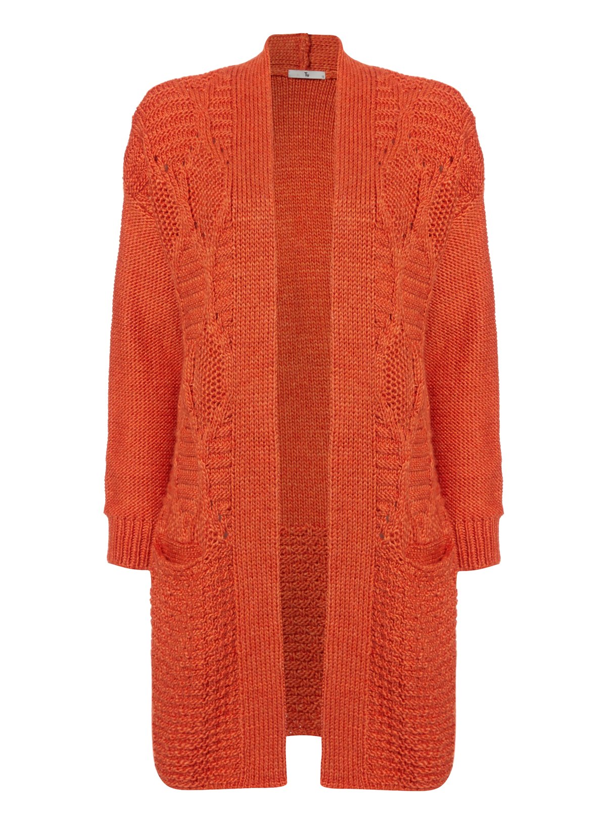 orange long cardigan