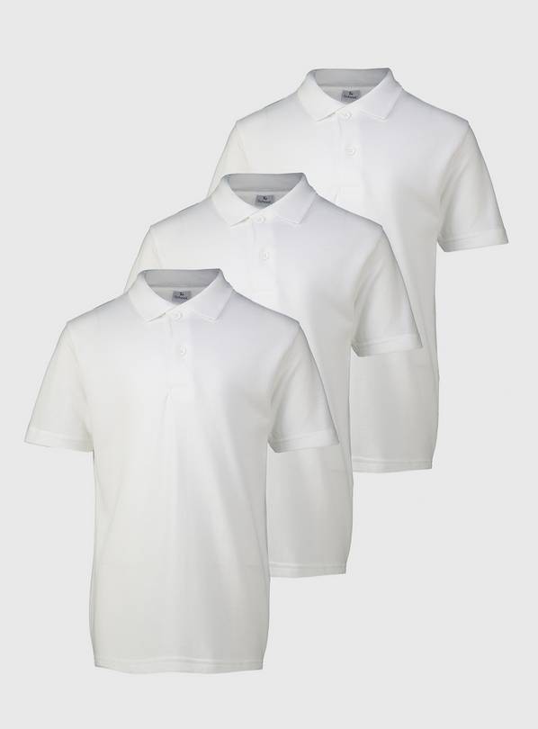 White Stain Resistant Polo Shirts 3 Pack - 3 years