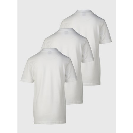 White Stain Resistant Polo Shirts 3 Pack - 16 years
