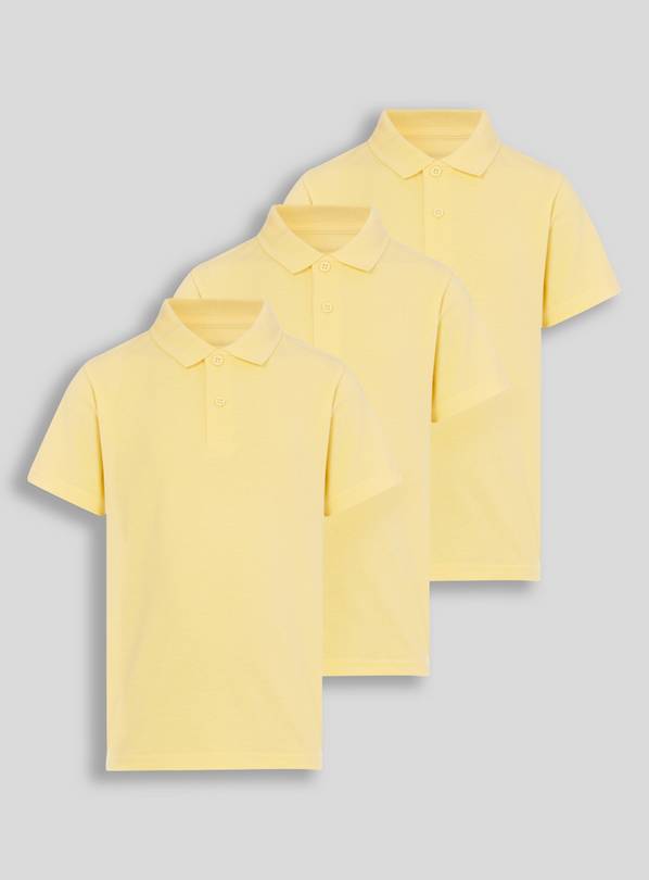 Yellow Unisex Polo Shirts 3 Pack - 3 years