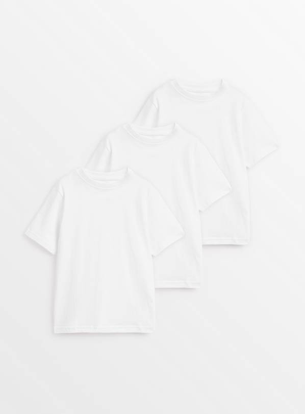 Buy White Crew Neck T Shirt 3 Pack 6 Years School Polo Shirts Argos