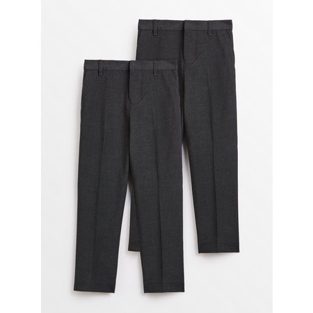 Grey Trousers 2 Pack with Reinforced Knees - 8 years