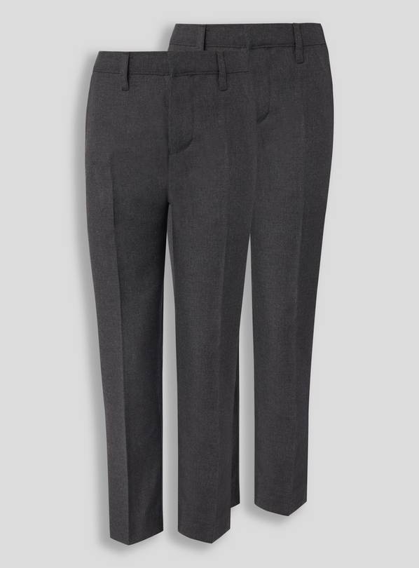 Grey Woven Long Leg Trousers 2 Pack 10 years