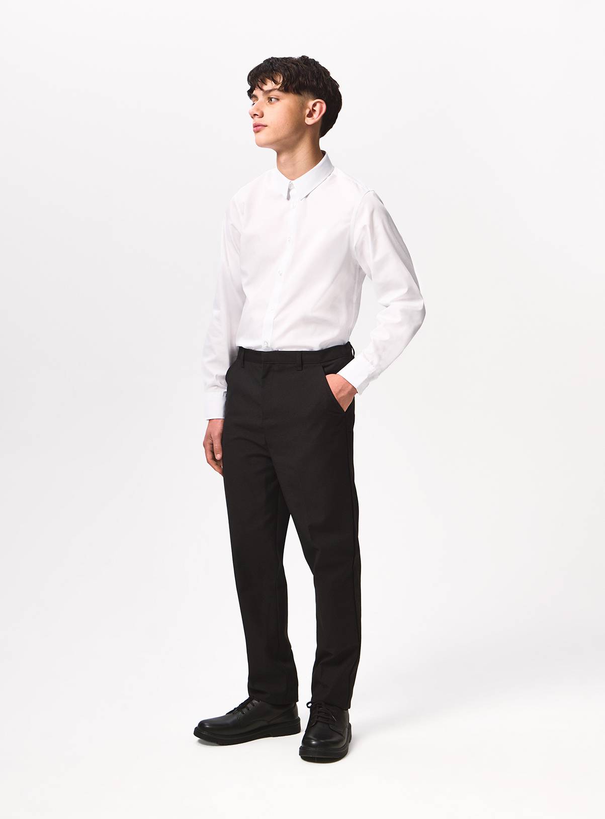Black Polyester Perfect Crease Reinforced Knee Trousers 2 Pack 11 years - Image 1