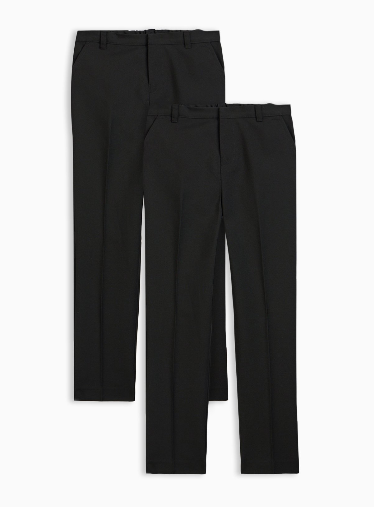 Black Polyester Perfect Crease Reinforced Knee Trousers 2 Pack 11 years - Image 2 thumbnail