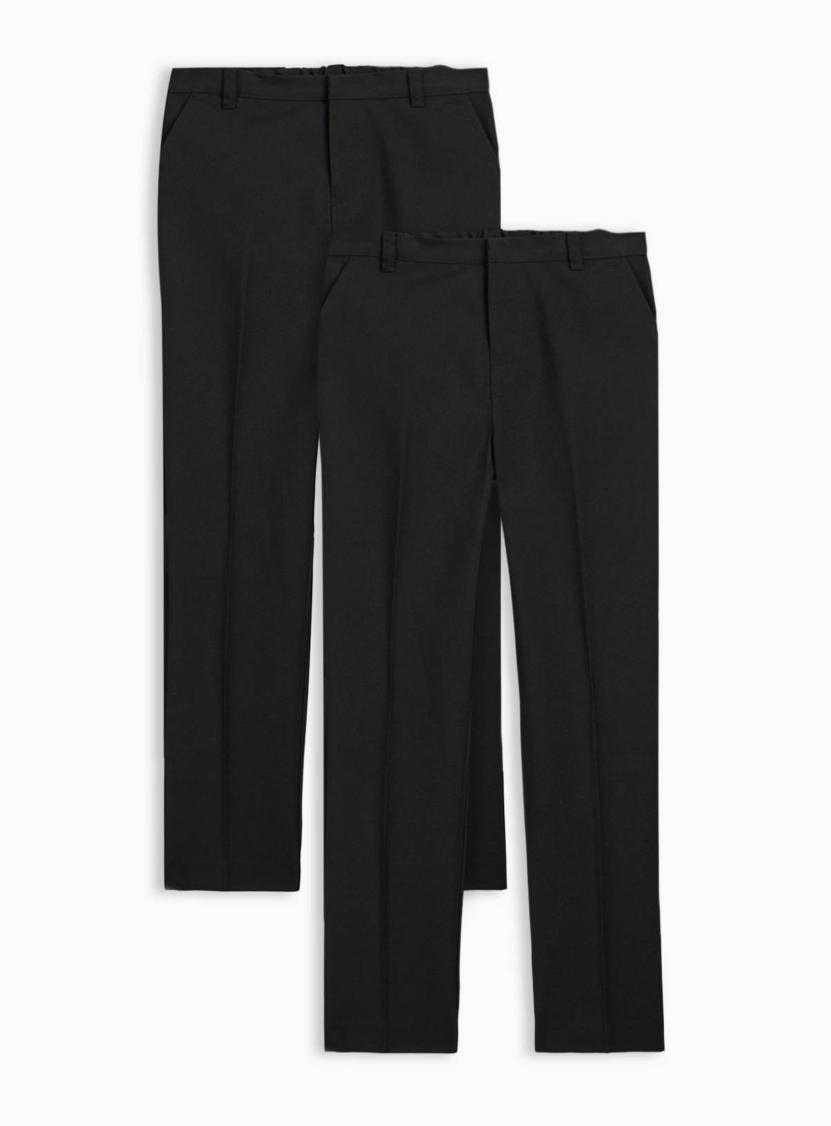 Black Polyester Perfect Crease Reinforced Knee Trousers 2 Pack 11 years - Image 2