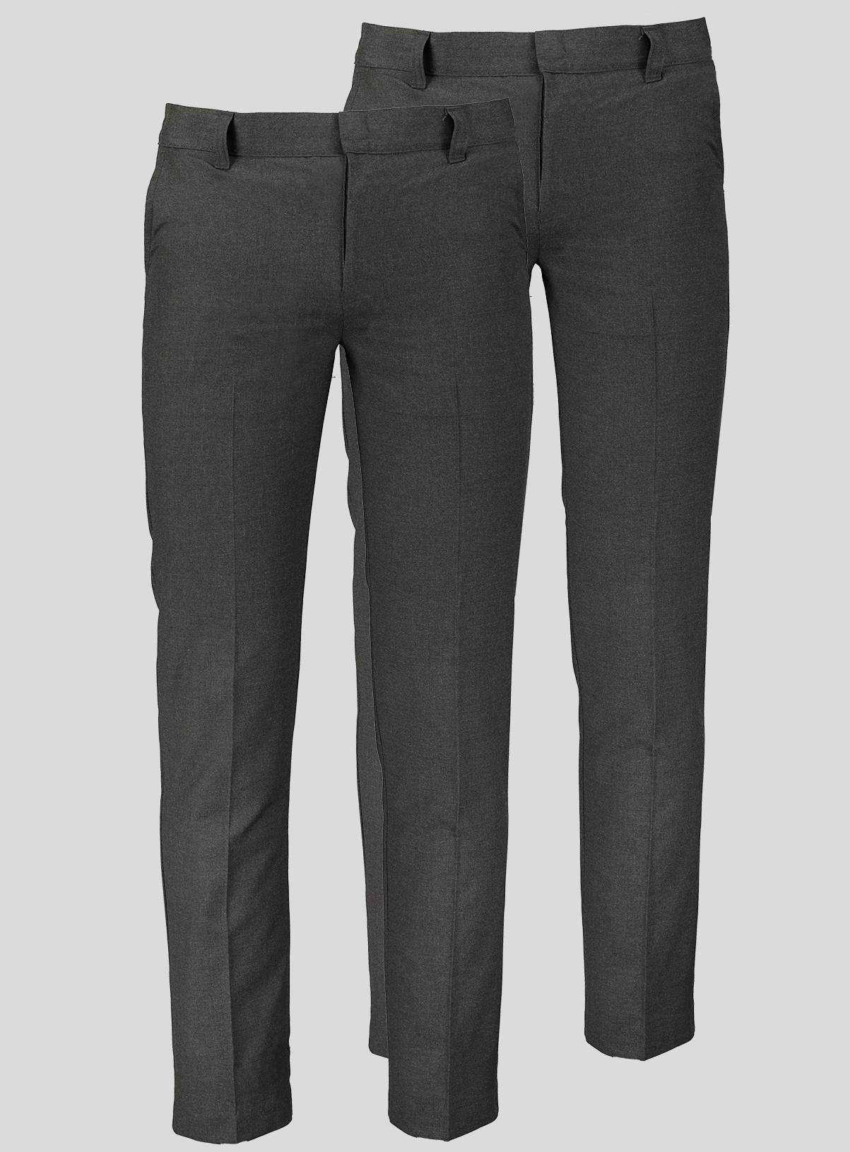 2 Pack Grey Trousers Longer Leg 10 years - Image 1