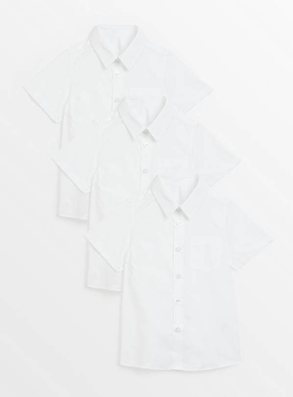 White School Short Sleeve Shirts 3 Pack 6 years