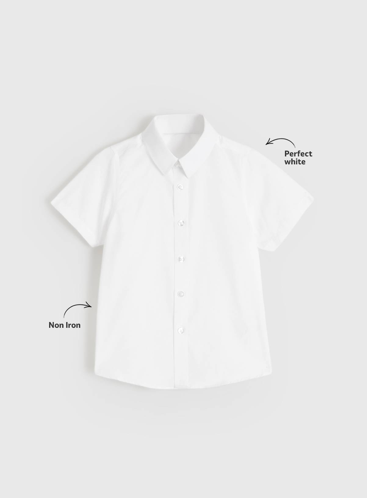 White Polyester Cotton Unisex Short Sleeve Shirts 3 Pack 5 years - Image 3