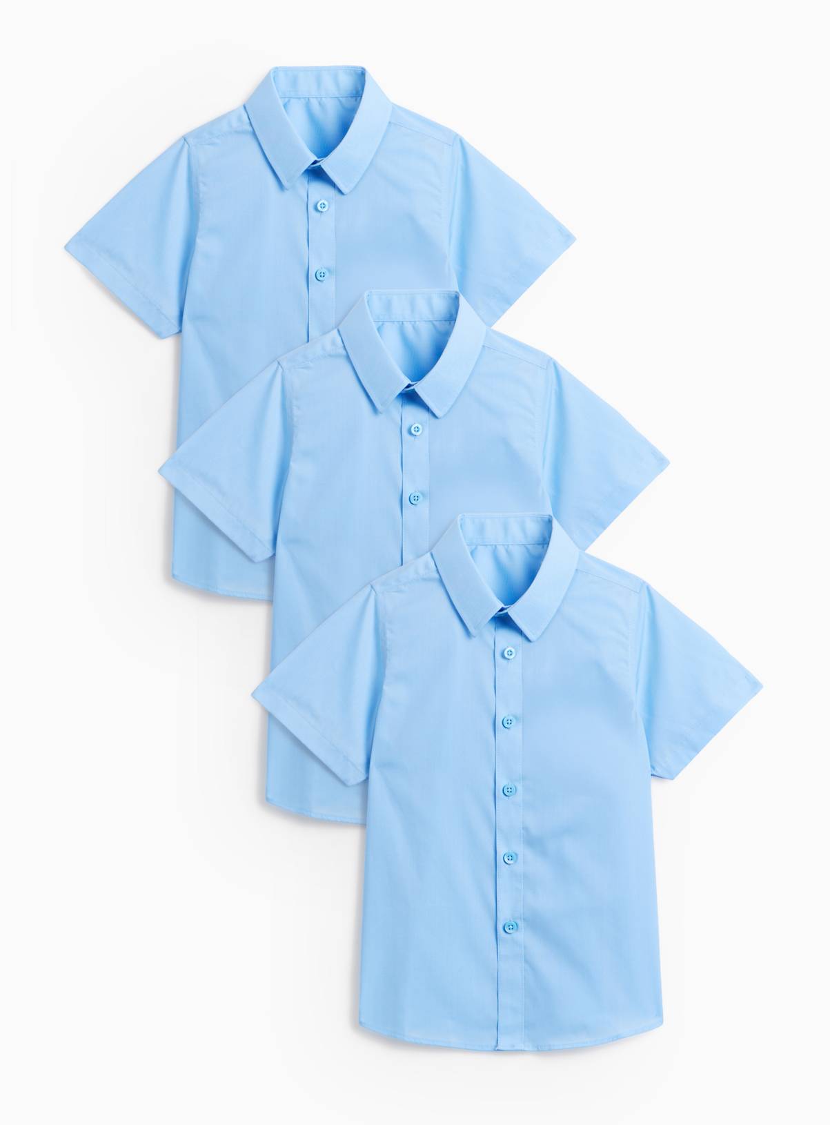 3 Pack Unisex Blue Short Sleeve Shirts 10 years - Image 1