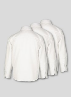 Zeetaq Kids Pack of Two Boy's White Long Sleeved School Shirts UK Size 5-16 Years