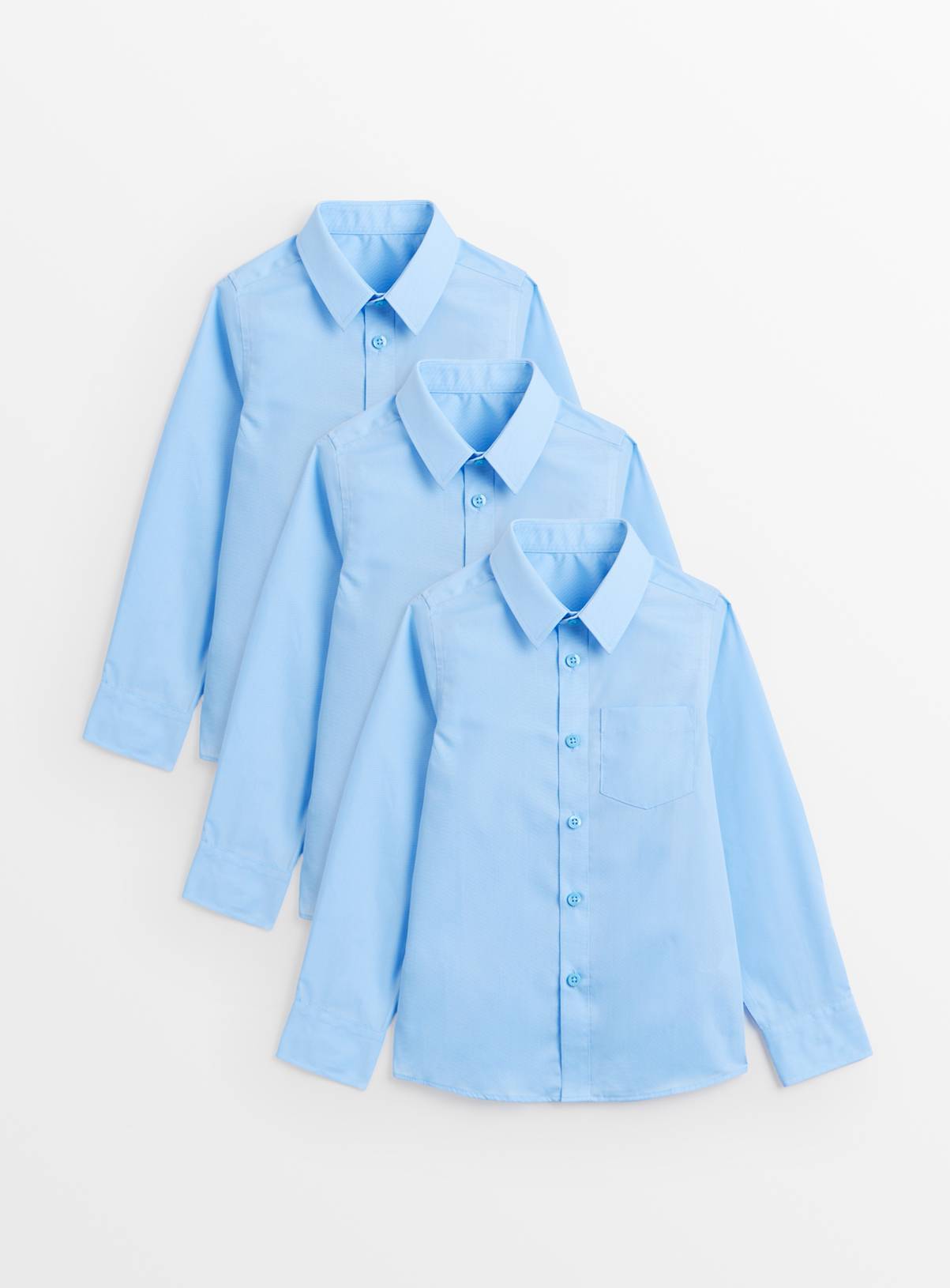 3 Pack Blue Long Sleeve School Shirts 9 years - Image 1