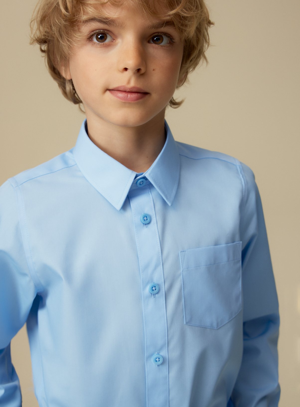 3 Pack Blue Long Sleeve School Shirts 9 years - Image 5 thumbnail