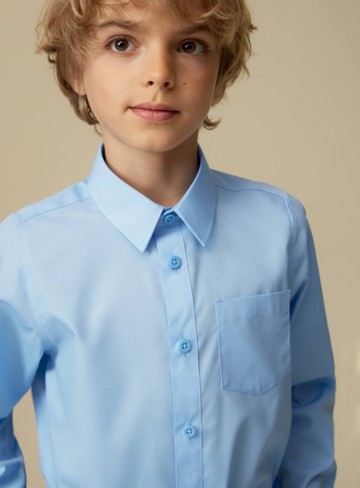 3 Pack Blue Long Sleeve School Shirts 9 years - Image 5