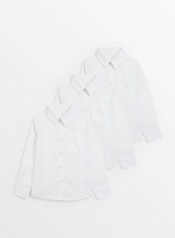 White Stain Resistant School Shirts 3 Pack - 4 years