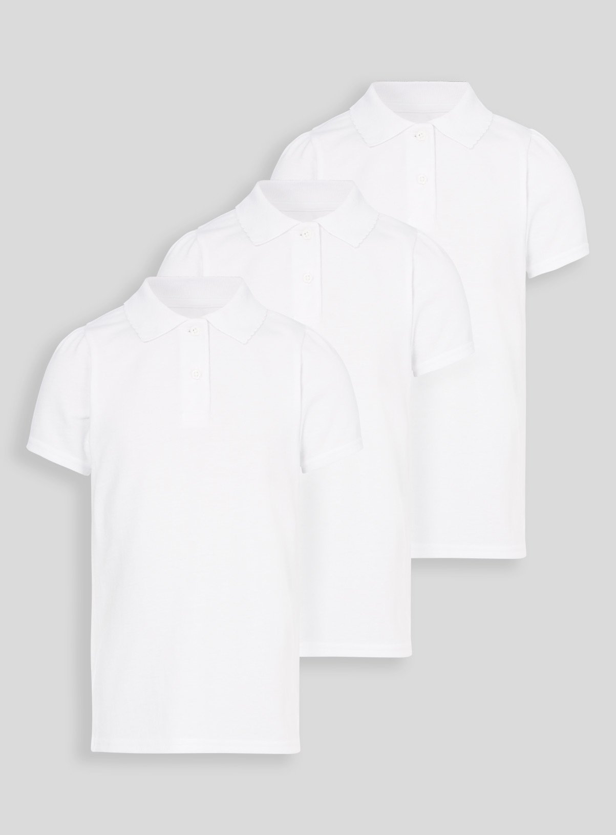 White Scallop Shape Collar Polo Shirts 3 Pack Review