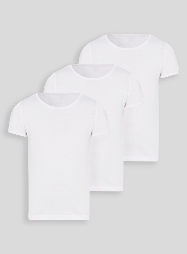 bænk Lil Daggry Kids White Crew Neck T-Shirt 3 Pack (3-16 years) | Tu clothing