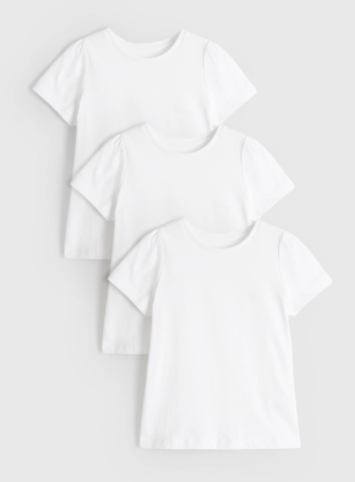 White Cotton Crew Neck T-Shirts 3 Pack 3 years - Image 1