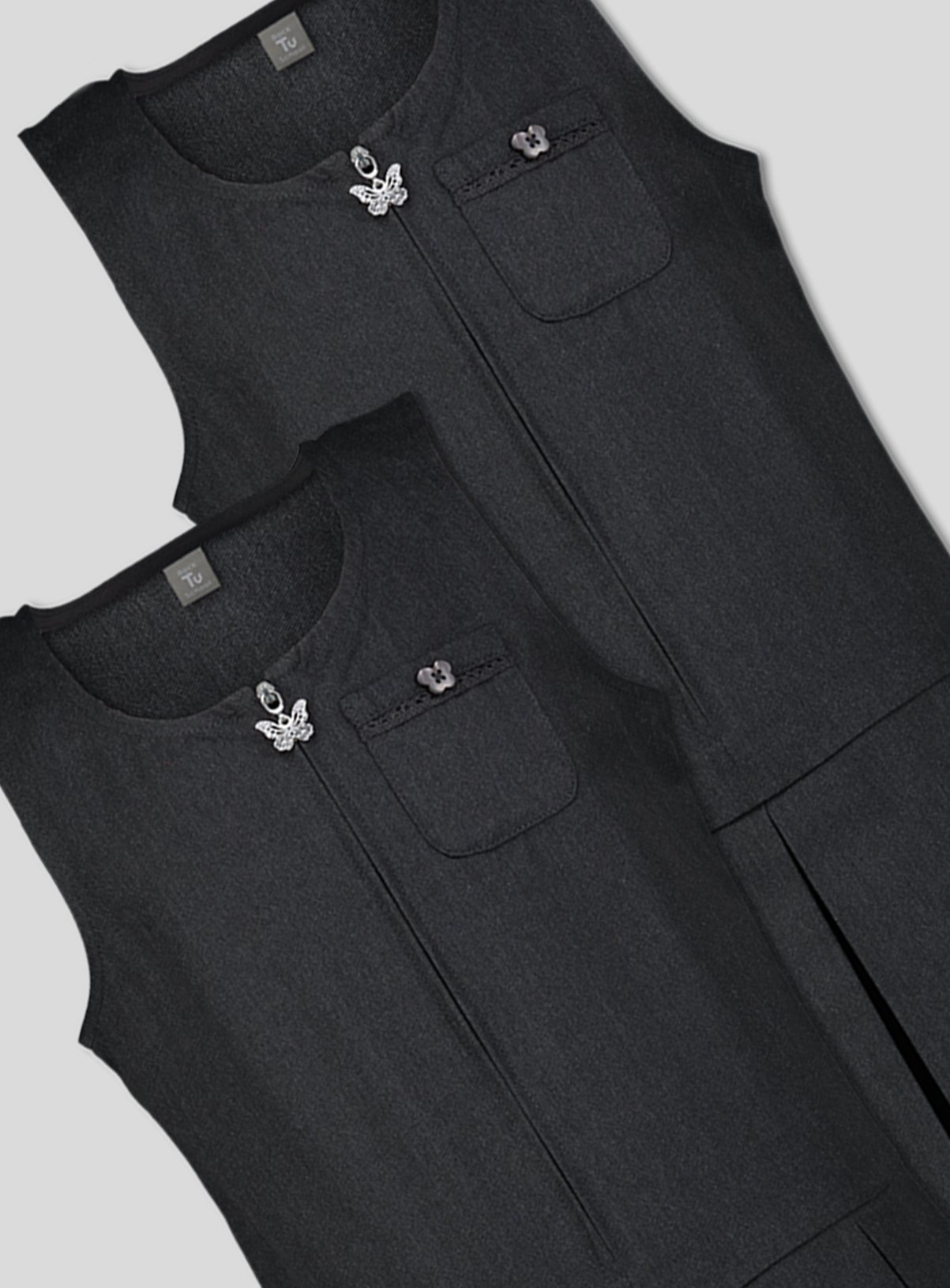 Grey Zip Through Pinafore 2 Pack Review