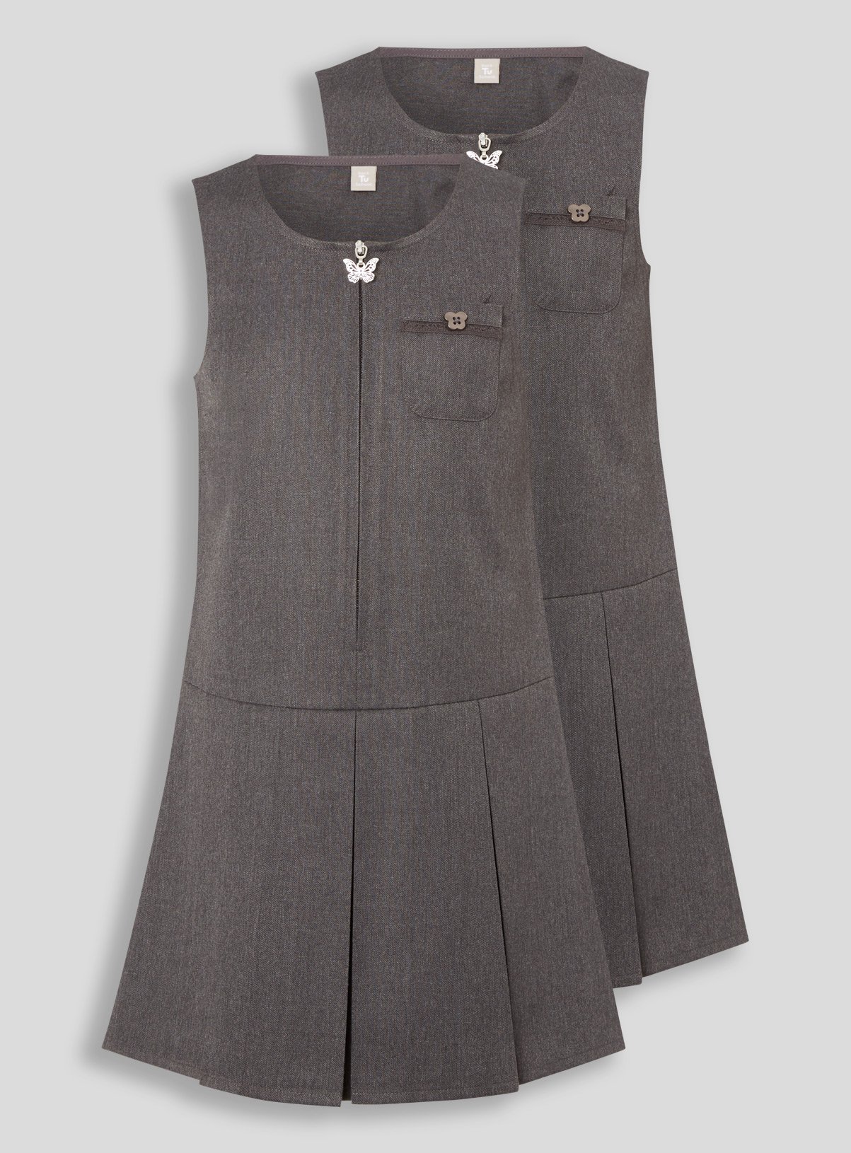 plus fit grey school pinafore