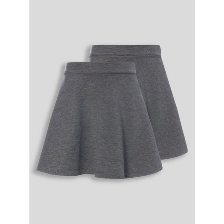 Grey Jersey Skater Skirts 2 Pack - 8 years