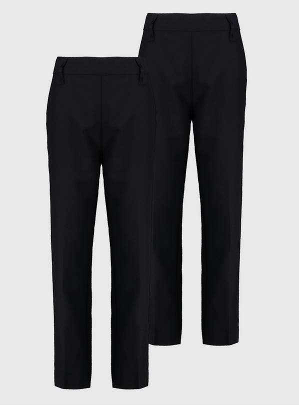 Navy Woven Trousers Plus Fit 2 Pack - 8 years