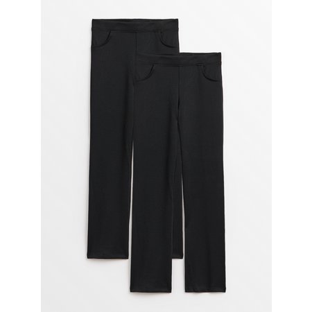 Black Jersey Trousers 2 Pack - 6 years